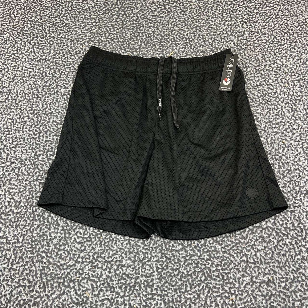 Ethika Athletic Shorts‎ Men XL 32 Black Mesh Drawstring Pocket Outdoor Adult New